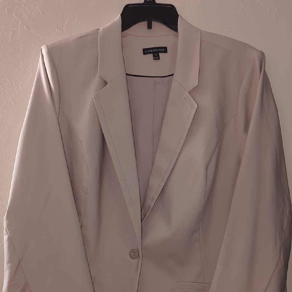 Lane Bryant Women's Beige Blazer Silk Feel